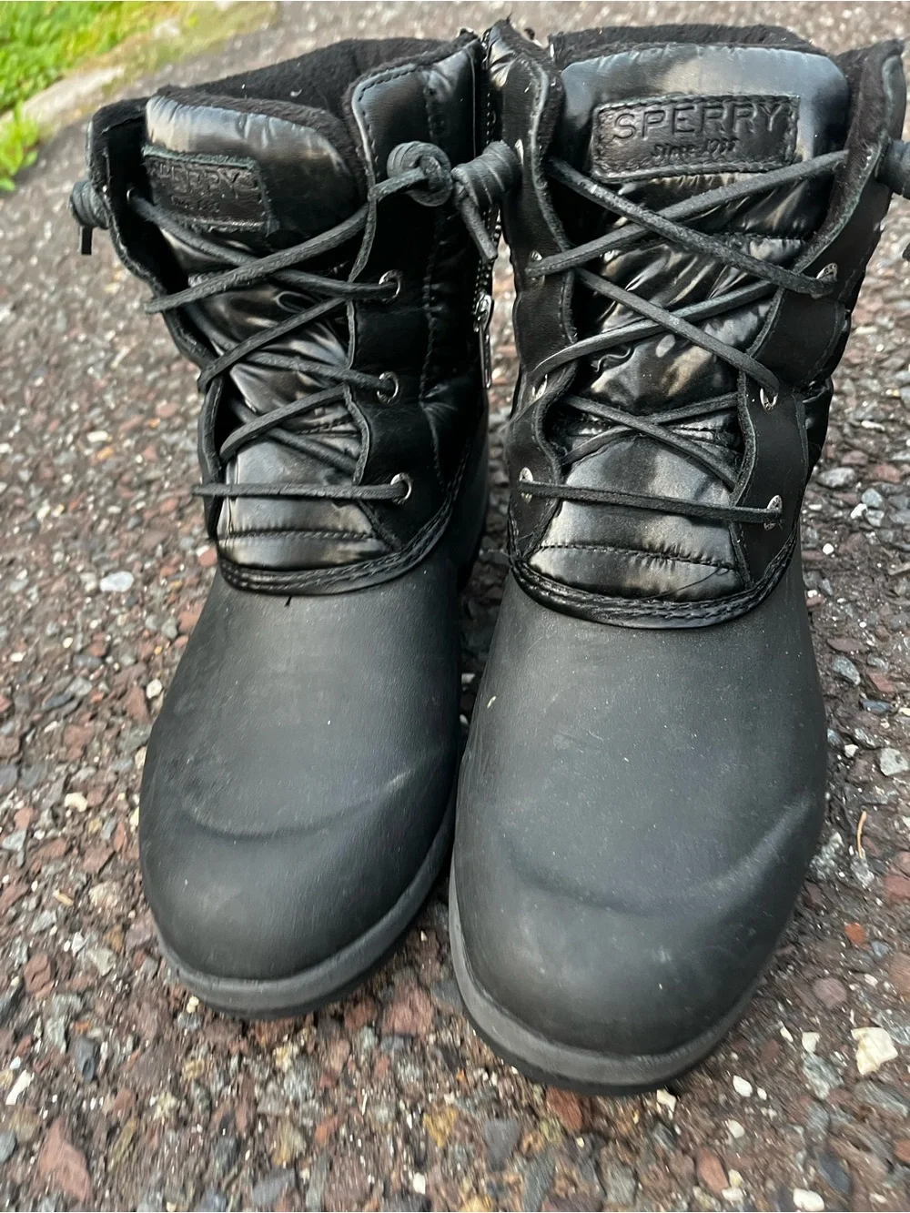 Sperry Women’s Size 9 Black Insulated Side Zip Winter Duck Boots STS86687